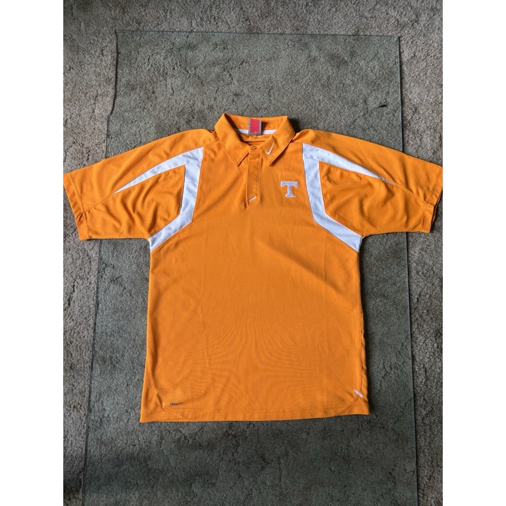 Nike Tennessee Volunteers Mens M Polo Shirt Orange White Power T Golf Jersey